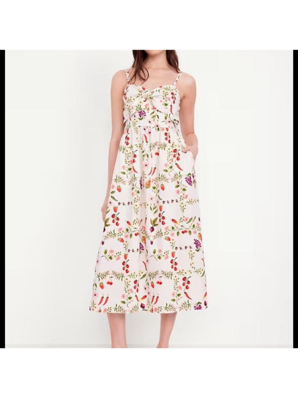 Old Navy garden print tie front mid dressSize...
